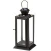Square Black Star Candle Lantern - 8 inches