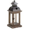 Wood Frame Candle Lantern - 12 inches