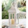 Romantic White Candle Lantern - 13 inches