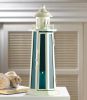 Lighthouse Candle Lantern with Ocean Blue Glass