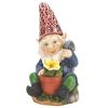 Gnome with Flower Solar Garden Statue
