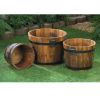Rustic Barrel Planter Set