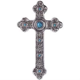 Silver and Turquoise Wall Cross