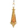 Golden Pendant Antique-Finish Candle Lantern