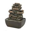Tiered Rock Formation Lighted Tabletop Water Fountain