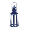 Metal Lighthouse Candle Lantern - Dark Blue