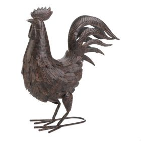 Country Rooster Metal Statue