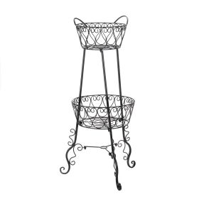 Two-Tier Metal Plant Stand