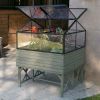 Elevated Raised Bed Garden Cold-frame Greenhouse Kit in Driftwood Finish