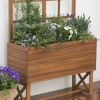 Modern Solid Wood Elevated Planter Box with Trellis