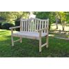 Outdoor Cedar Wood Garden Bench in Natural with 475lbs. Weight Limit