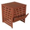 Outdoor 90 Gallon Solid Wood Compost Bin with Brown Finish