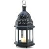 Clear Glass Moroccan Candle Lantern - 12.5 inches