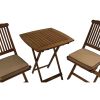 3-Piece Bistro Style Outdoor Patio Furniture Chair Table Set with Cushions