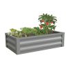 Gray Powder Coated Metal Raised Garden Bed Planter Made In USA