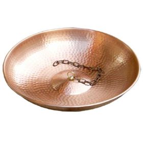 Hammered Copper Anchoring Basin for Rain Chain - 18-inch Diamter