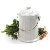 White Ceramic Compost Keeper/Bin with Odor Preventing Charcoal Filter