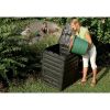 UV-Resistant Black Recycled Plastic Compost Bin with Lid - 79 Gallon