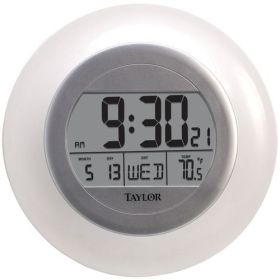 Taylor Precision Products Atomic Wall Clock With Thermometer (pack of 1 Ea)