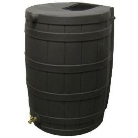 50-Gallon Rain Wizard Rain Barrel in Black