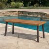 Acacia Wood 69 x 32 inch Outdoor Patio Dining Table in Teak Finish