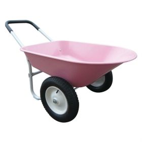 Rust Proof Cushioned Handle Pink Poly Wheelbarrow