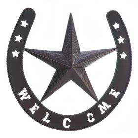 Iron Star and Horseshoe Welcome Wall Decor
