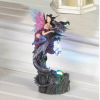 Fairy and Dragon Figurine with Crystal and Light