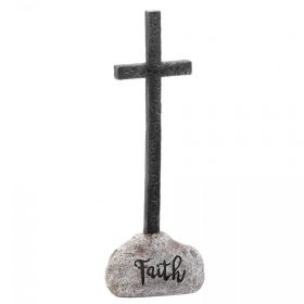 Stone and Cross Figurine - Faith