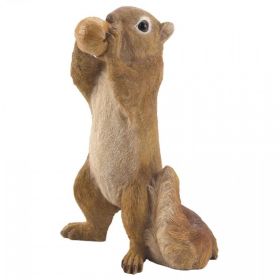 Standing Squirrel Eating Acorn Garden Figurine
