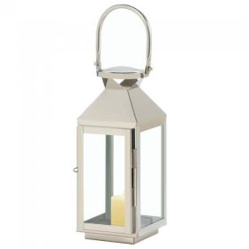 Stainless Steel Triangles Lantern - 10 inches