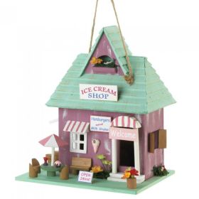Ice Cream Shop Wood Bird House