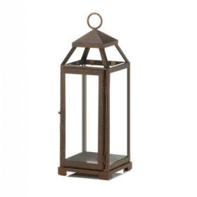 Speckled Copper Candle Lantern - 16 inches
